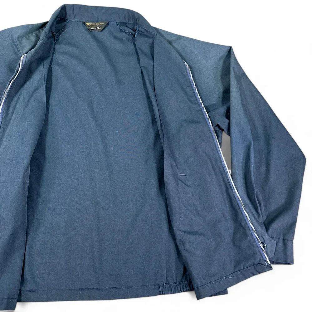 Vintage JC Penney Jacket Adult EXTRA LARGE Blue Windbreaker Lightweight Zip 80s